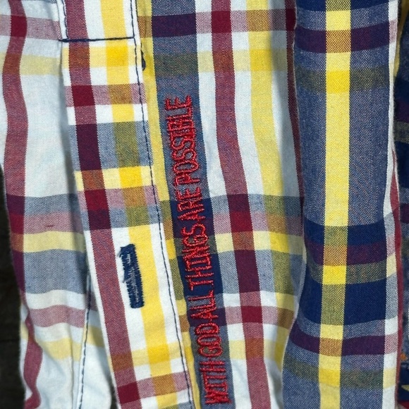 GQ Men’s Long Sleeve Plaid Button up Size Large 100% cotton - Picture 4 of 6